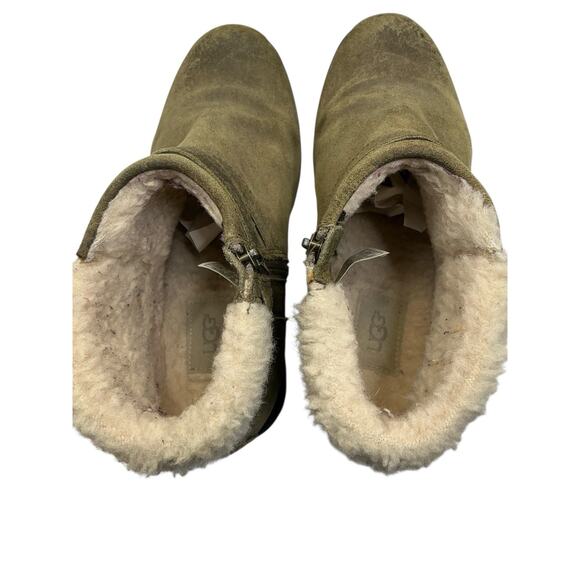 UGG Josefene Ankle Boots Strappy Distressed Suede Khaki Green 1130527 Size 9.5 - Picture 11 of 14